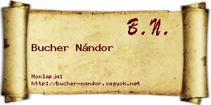 Bucher Nándor névjegykártya