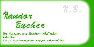 nandor bucher business card